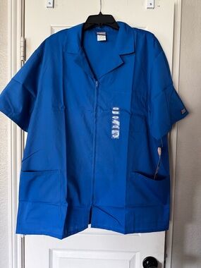 Cherokee Royal Blue Zipper Front Scrub Jacket